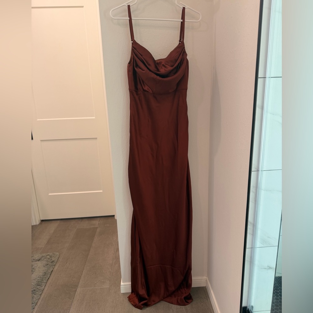 Revelry Terracotta Rust Skye Bridesmaid Dress - Picture 5 of 12
